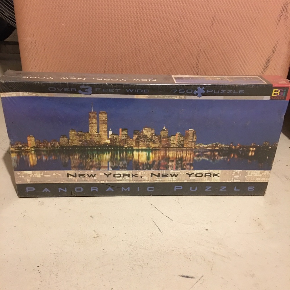 Panoramic New York City Puzzle - Blue & Gold Skyline